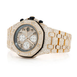 Reloj de Cuarzo Clásico Hip Hop para Hombre con Moissanita Iced Out y Diamantes VVS, Correa de Acero Inoxidable de 20mm y Cristal Revestido - Product Image 2