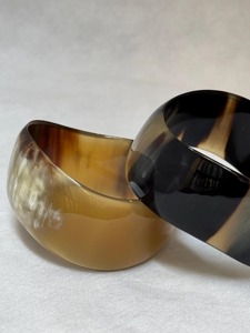 Natural Buffalo Horn Cuff <b>Bracelet</b> Handmade Polished Black and White Horn Bangle Wide Statement <b>Boho</b> Ethnic Fashion Jewelry Gift - Product Image 5