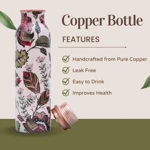 Botella de Agua de Cobre Ecológica de Doble Pared Hecha a Mano para Uso Diario, Diseño Duradero a Prueba de Fugas para una Hidratación Saludable - Product Image 5