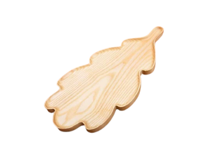 Plateau de découpe en bois durable de haute qualité, forme de feuille, naturel, résistant, plateau de service, vente en gros - Product Image 2