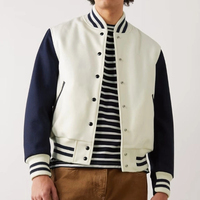 Veste universitaire de baseball Apex haut de gamme, personnalisable OEM, avec manches en laine, antibactérienne, écologique, boutons en corne, pour homme, hiver
