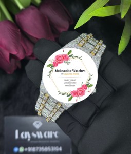 นาฬิกาเพชรโมอิสซาไนต์คุณภาพสูงหรูหรา ได้รับการรับรอง D VVS สายสแตนเลสกว้าง 20 มม. กันน้ำ กระจกแซฟไฟร์ - Product Image 1