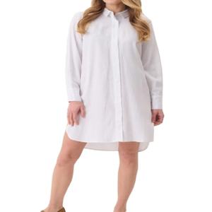 Tunique pour femmes en lin et viscose, manches longues, col rond, coupe ample, décontractée, grande taille, pour l'été - Product Image 1