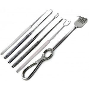 Juego de Instrumentos Quirúrgicos Manuales Premium Clase I con Gancho para Piel, 6 Piezas, Acero Inoxidable, Certificado CE, Retractor Volkmann, Cirugía General - Product Image 1