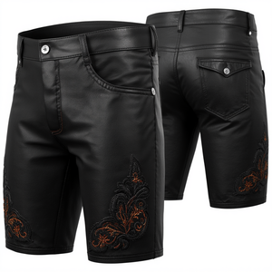 Pantalones Cortos Tradicionales Bávaros de Gamuza Vacuna Genuina Negra para Hombre, Marca Pinco Sports, con Cintura Elástica, Resistentes al Viento y Transpirables - Product Image 3