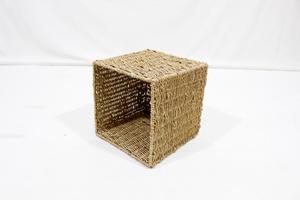Panier de rangement moderne en jonc de mer, tissé, carré, avec poignée, pour salon, cuisine, salle de bain - Product Image 3