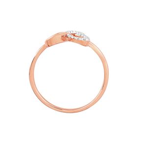 Bague Papillon en Or Rose 14K en Gros avec Cœur Entrelacé et Grappe de Diamants, Bijou Animal Délicat, Cadeau pour Elle, Fabriqué en Inde - Product Image 3