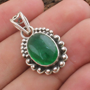 Colgante de Jade Verde Natural, Plata de Ley 925, Collar de Jade de Myanmar, Gema Verde Imperial, Fabricante de Joyería - Product Image 4