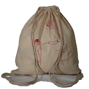 Sac à dos de sport en coton biologique élégant avec logo personnalisé, cordon de serrage, recyclable, réutilisable, sac de fitness tendance, toile de coton naturelle - Product Image 4