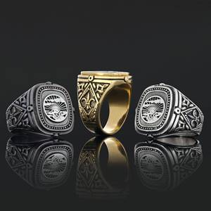 Anillo Masónico BOJ 041 Personalizado de Plata con Diamantes, Anillo de Graduación Universitaria Unisex, Regalo para Fiestas y Ocasiones Especiales, Precio Bajo - Product Image 1