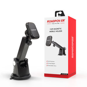 Support magnétique mobile Roadpower (RP-MH532-BK), support polyvalent pour tableau de bord/pare-brise avec forte ventouse, rotation à 360 degrés - Product Image 1