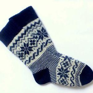 Chaussettes en laine et nylon pour homme, motif géométrique tricoté jacquard, chaussettes épaisses d'hiver thermiques - Product Image 5
