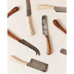 Ensemble de 4 couteaux à beurre et à fromage en acier inoxydable de qualité supérieure avec manche en résine blanche pour usage en restaurant - Product Image 1