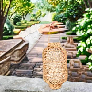 Sustainable Woven Candle Holder with Diamond Pattern - Product Image 2
