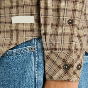 Camisa de Franela a Cuadros para Hombre, Mezcla de Algodón, Manga Larga, Cierre de Botones, Corte Regular, Secado Rápido, Ecológica y Transpirable, Venta Directa de Fábrica - Product Image 6