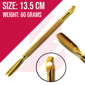 Limpiador de Uñas de Doble Punta, Herramienta de Belleza de Acero Inoxidable, Empujador de Cutículas Curvo Dorado y Limpiador de Uñas - Product Image 6