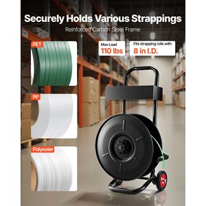 Carrello Dispenser per Nastri di Imballaggio Resistenti, Dimensione Nucleo 8 Pollici, per Nastri in PET/PP/Poliestere EQ - Product Image 3