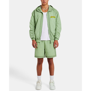 Windbreaker Shorts Set Nylon Tracksuit Lightweight <b>Zip</b> <b>up</b> <b>Jackets</b> and Nylon Shorts - Product Image 2