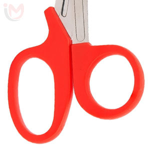 Ciseaux chirurgicaux en acier inoxydable avec manche rouge, non stériles, pour la coupe de bandages - Product Image 4