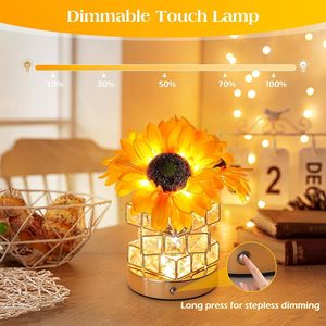 Lampada da Tavolo Ricaricabile Senza Fili con Controllo Touch, Luce Notturna a Forma di Girasole con 3 Colori e Dimmerazione Continua - Product Image 3