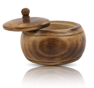 Wood Sugar <b>Tea</b> & Coffee Pot Canister Storage <b>Jar</b> Hand Carved Lid Acacia Wooden Sugar Bowl With Spoon - Product Image 1