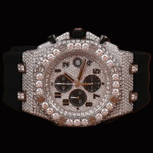 Reloj de Diamantes Mossinate con Caja de Silicona Negra Personalizable, Resistente al Agua para Hombre, Regalo de Joyería y para Fiestas, Disponible a Buen Precio - Product Image 1