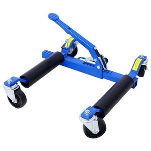 Set di 2 ruote idrauliche blu per auto Dolly con capacità di 1.250 libbre a cricchetto del pedale sollevamento del veicolo che posiziona i pattini per auto - Product Image 2