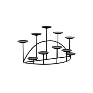 Candélabre moderne en fer noir 10,6 pouces, durable, fait main, écologique, portable, décoration intérieure, activités religieuses, Jaffsexports - Product Image 1