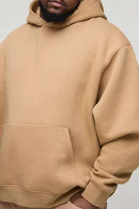 Premium Street-wear 100%Cotton Fleece Heavyweight <b>Hoodies</b> <b>Men</b> Casual Oversized <b>Plain</b> With Custom Logo Pullover Style No String - Product Image 2