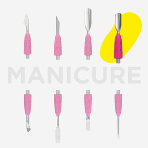 Poussoirs à cuticules plats UNIQ-16 (Rounded Narrow) en acier inoxydable à bord tranchant pour ongles en acrylique, dissolvants de vernis gel pour manucure - Product Image 2