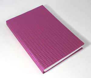 Camelon Exports Handmade Recycled Cotton Paper Hard Cover Notebook Embossed Checks Wood Acid Free Metallic Pink Rajasthan - Product Image 2