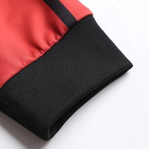Men's <b>Red</b> Black Geometric Print Tracksuit Full Sleeve Zipper Sporty Winter Wear Set With Side Pockets - Product Image 3