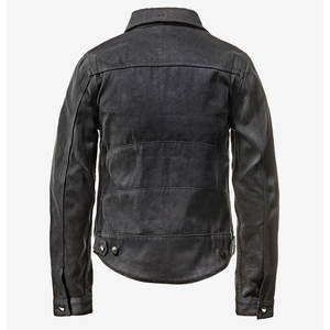 Veste en jean noire d'hiver pour femme avec col en fausse fourrure et fourrure de léopard, respirante, entièrement personnalisable, en coton tricoté - Product Image 2