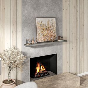 Mensola Rustica Grigia in Legno di Abete, Sospesa a Parete, 72 Pollici - Product Image 2