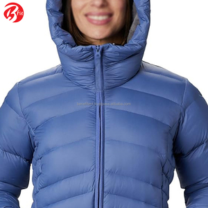 Plus Size Women Winter Waterproof Breathable Thick Solid Color Zipper Style <b>Puffer</b> <b>Jacket</b> with Hooded Collar - Product Image 4