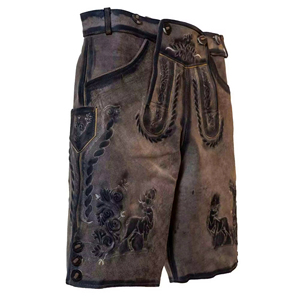 Directo de Fábrica ZASSON SPORTS Lederhosen Bávaros Unisex Premium Alemanes para Oktoberfest, Traje Tradicional de Cuero Genuino para Festivales - Product Image 6