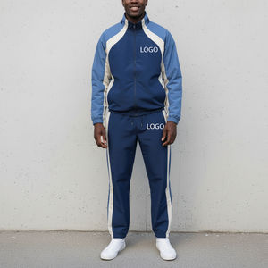 Survêtements en nylon pour hommes, tendance 2026, couleur personnalisée, style streetwear, ensembles de jogging, coupe oversize, couleur unie, avec fermeture éclair, décontractés, pour l'hiver - Product Image 1