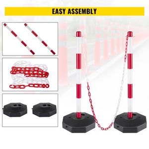 4 pezzi Kit di plastica per catena da 32 piedi 8 ganci per controllo della folla in plastica bianca - Product Image 3