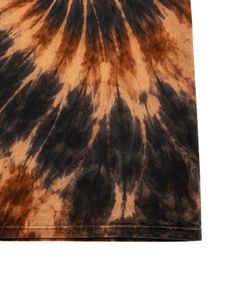 T-shirt en coton personnalisé marron et noir tie-dye à manches courtes, col rond, délavage vintage, pour homme, style streetwear décontracté, été - Product Image 6