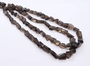 ลูกปัดควอตซ์สโมคกี้ธรรมชาติทรงหยดน้ำเจียระไนด้วยเลเซอร์ ขนาด 10-16 มม. ลูกปัดพลอยควอตซ์สโมคกี้ขัดเงา ลูกปัดควอตซ์สโมคกี้ธรรมชาติ - Product Image 2