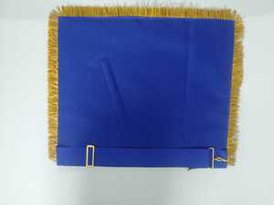 Tablier maçonnique en cuir d'agneau de qualité traditionnelle, brodé avec les symboles Orange Ordre Royal, Croix Rouge et Maître de la Broderie - Product Image 5