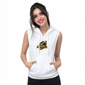 Sudadera con Capucha Estampada de Fútbol para Mujer, 100% Poliéster, Ropa Deportiva sin Mangas, Sudadera Deportiva para Mujer, Sudadera de Entrenamiento de Fútbol para Mujer - Product Image 2