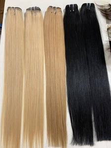 สีผมตรงธรรมชาติ เบอร์ 27 ผมแท้แบบเป็นมัด ผมเวียดนามเรมี่  แบบถักทอ สีบลอนด์น้ำผึ้ง ผมตรงแบบดับเบิ้ลดรอน - Product Image 3