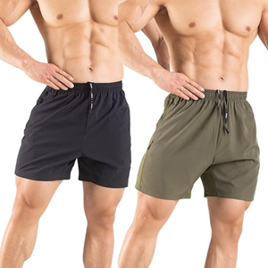 Shorts de sport respirants pour homme, lot de 2, avec cordon de serrage, séchage rapide, 92% polyester, 8% élasthanne, pour la course à pied et la salle de sport - Product Image 2
