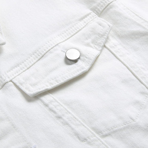 New Design <b>Men</b> Denim <b>Jacket</b> Fashion Denim <b>Jacket</b> With Custom Logo Oem Odm Manufacturing Best Selling <b>White</b> Denim <b>Jacket</b> <b>Men</b> - Product Image 3