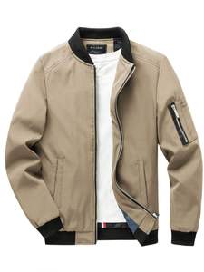 Veste pour homme avec logo personnalisé, imperméable et coupe-vent, à manches longues, veste décontractée, veste bomber pour homme - Product Image 3