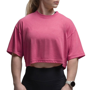เสื้อครอปท็อปผู้หญิงแบบ OEM สั่งทำได้ แฟชั่นใหม่ เสื้อครอปท็อปสตรีทแวร์เรียบง่าย ไม่หดตัว ลดราคา - Product Image 1