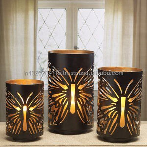 Atractivo candelabro votivo de hierro con detalles de corte láser para un estilo interior perfecto y una iluminación cálida - Product Image 6