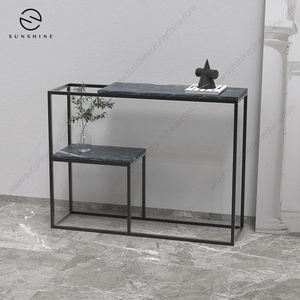 Minimalist <b>Marble</b> <b>Console</b> <b>Table</b> With Metal Frame Modern Entryway Living Room Furniture Stable Design - Product Image 6