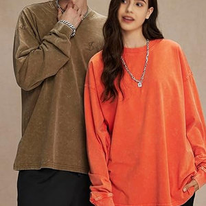 OEM Service Custom Made Basics Acid Wash Sweatshirt Wholesale Light Weight Men Acid Wash Sweatshirt For Sale - Product Image 5